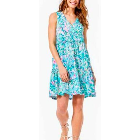Lilly Pulitzer Dresses & Skirts - Lilly Pulitzer Lorina Swing Dress Cabana Cocktail Blue Ibiza SZ XS Resort Wear